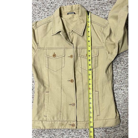 MAX MARA WEEKEND Khaki Cotton/Linen Lightweight Tailored Jacket Size 42 (US 10) - Picture 6 of 16